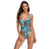 printing cross-hollow sexy backless one-piece swimsuit NSHL34106