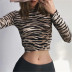 sexy zebra print bottoming shirt  NSHS34182