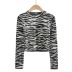 sexy zebra print bottoming shirt  NSHS34182