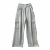 pantalones de trapeador rectos de cintura alta todo fósforo de primavera NSAC24914