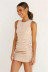 Side pleated sleeveless dress  NSLD24951