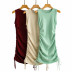 Side pleated sleeveless dress  NSLD24951