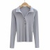 lapel solid color bottoming shirt  NSHS25176