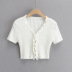 Fashion V-neck Single-breasted Slim Pure Color Knitted Cardigan NSHS25180
