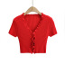 Fashion V-neck Single-breasted Slim Pure Color Knitted Cardigan NSHS25180