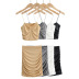 V-neck solid color folds sexy strap slim-fit skirt suit NSHS25212