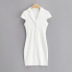 Summer suit collar single-breasted solid color slimming dress NSHS25216