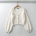pure color single-breasted loose cardigan lantern sleeve jacket NSHS25247