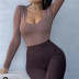 Sexy deep V-neck long-sleeved one-piece jumpsuit NSHS25268