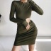 Sexy new elastic long-sleeved dress NSHS25277