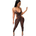 fashion open back lace-up tight-fitting jumpsuit NSMX25378
