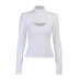 spring and autumn new chest hollow long-sleeved high-neck slim T-shirt two-piece NSXE25441