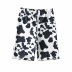 elastic waist cow pattern slim pants NSHS25462