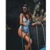 traje de baño bikini con cinturón multicolor NSHL25559