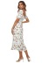 summer new style square neck short sleeve hem slit printed dress NSYD25574
