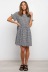 summer new style plaid print round neck short sleeve pleated dress  NSYD25576