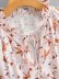  lace-up V-neck floral print waist slimming dress NSAM25621