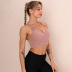 mesh shockproof gather fold yoga bra NSLX25645