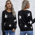star round neck long-sleeved pullover sweater  NSSA25913