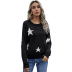 star round neck long-sleeved pullover sweater  NSSA25913