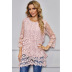 crochet hollow round neck long-sleeved lace shirt NSSA25929