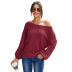diagonal collar strapless long-sleeved sweater NSSA25934