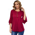 casual solid color folds top NSSA25937