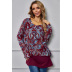 casual fake two-piece round neck printed t-shirt NSSA25945