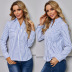 single-breasted striped long-sleeved shirt NSSA25949
