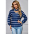 striped loose long-sleeved pullover casual sweater  NSSA25950