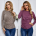 solid color pleated long-sleeved t-shirt NSSA25988