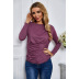 solid color pleated long-sleeved t-shirt NSSA25988