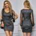 sexy fashion sequined V-neck long sleeve dress NSSA26003