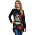 single-breasted long-sleeved printed T-shirt  NSSA26009