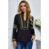 printed long-sleeved casual blouse  NSSA26020