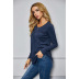 casual round neck pleated solid color T-shirt NSSA26068