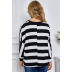 casual loose striped contrast color t-shirt  NSSA26078