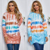 color tie-dye long sleeve loose round neck dress  NSSA26079