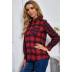 casual single-breasted plaid stitching shirt NSSA26080