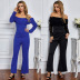 Solid color pleated flared jumpsuit  NSSA26083