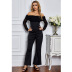 Solid color pleated flared jumpsuit  NSSA26083