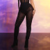 autumn and winter sexy see-through mesh jumpsuit pleated trousers two-piece suit  NSMI26103