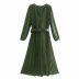 Spring Long Sleeve Belt Dress  NSAM26180