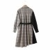 fashion all-match color matching houndstooth shirt skirt NSAM26204