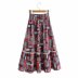 new printed mid-length elastic high-waist skirt   NSAM26214