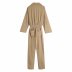 casual tie-up long striped jumpsuit  NSAM26224
