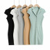 Elastic slim suit collar short-sleeved dress  NSLD26270