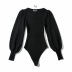 retro sexy puff sleeve knitted jumpsuit   NSHS26458