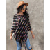 autumn and winter new V-neck color wave pattern tassel sweater  NSSA26471