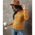 round neck solid color hollow knit sweater   NSSA26479
